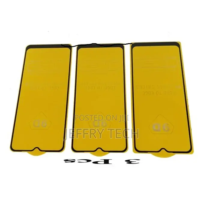 9D Glass Screen Protector for OPPO A15 - Black - 3pcs