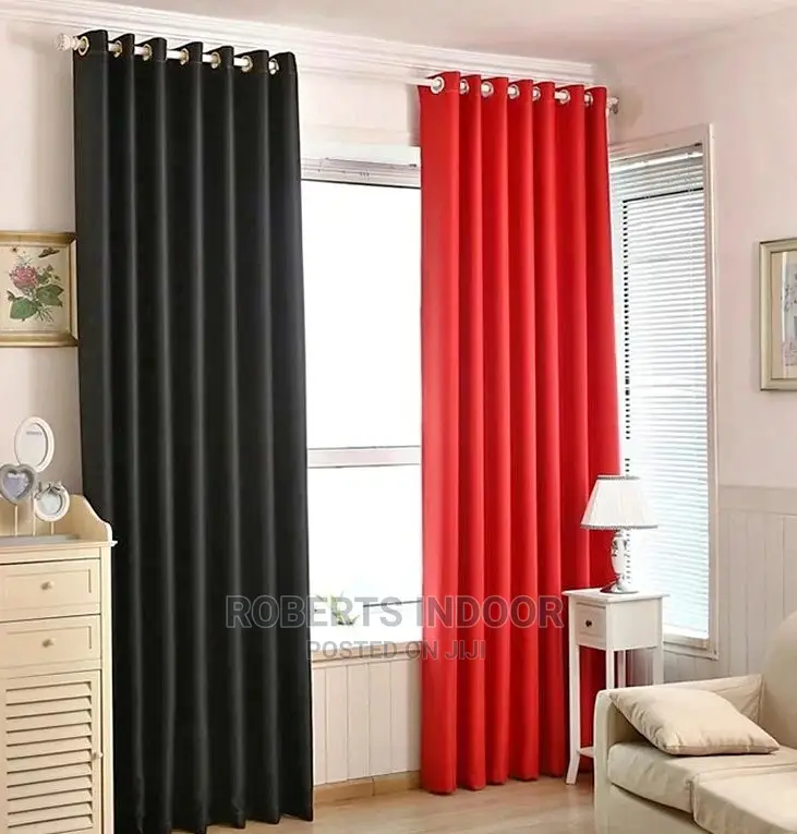 Black and Red Elegant Curtains
