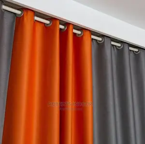 Orange and Grey House Curtains