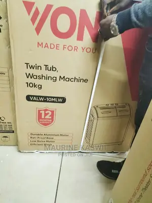 Von VALW-10MLW Twin Tub Washing Machine - White - 10 Kg