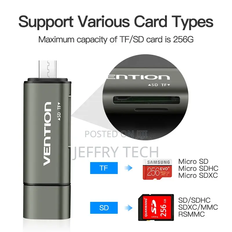Vention Usb 3.0 + Type C + Micro Usb Multi Card Reader