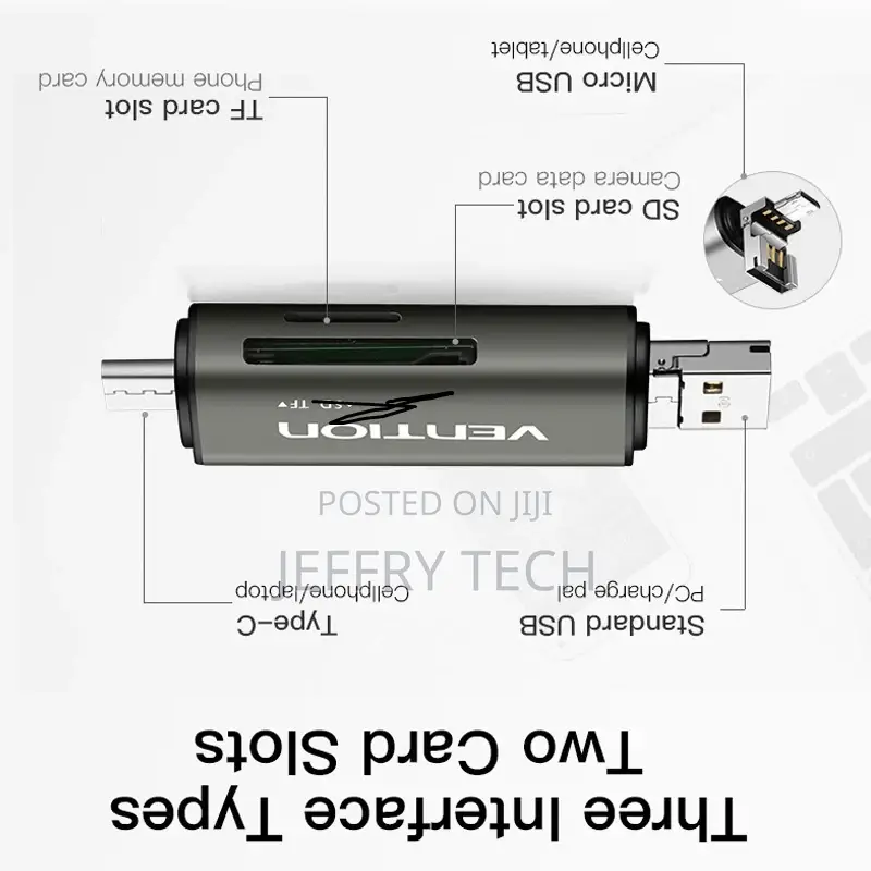 Vention Usb 3.0 + Type C + Micro Usb Multi Card Reader