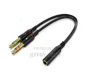 3.5mm Audio Mic Y Splitter Cable Cord Headphone Adapter Fema