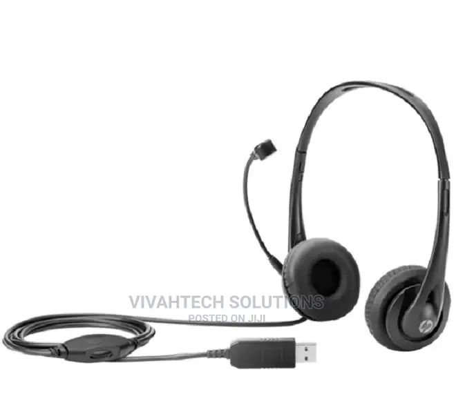 HP Stereo USB Headset Black T1A67AA