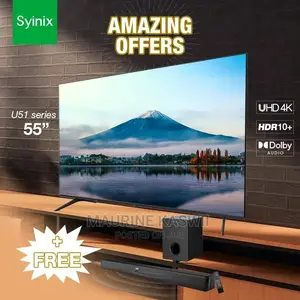 Syinix 55 Smart Android + a Free Sound Bar, U 51 SERIES