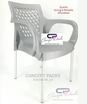 Strong Comfortable Plastic Chair With Metal Tubing Legs