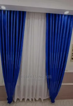 Blue Elegant House Curtain