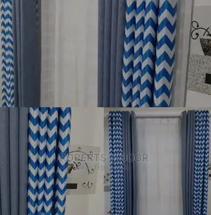 Printed Blue Elegant House Curtain