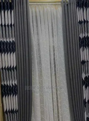 Printed Black and Grey Curtain