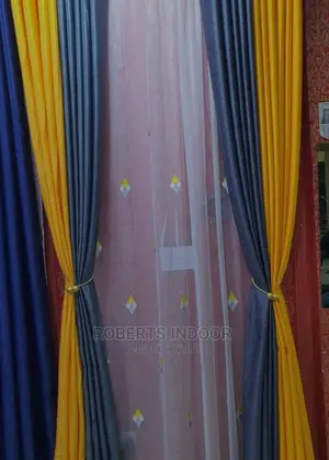 Elegant Yellow and Grey House Curtain