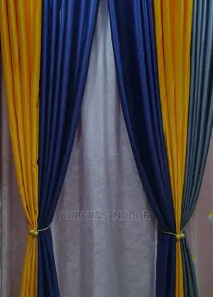 Blue and Yellow Eelgant House Curtain
