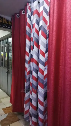 Printed Red Elegant House Curtain