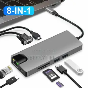8 in 1 USB 3.0 Multiport Cable Hub Type C to 4K HDMI Adapter