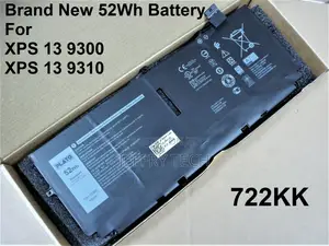 52wh 722KK Battery for Dell XPS 13 9300 2020 I5 FHD XPS 13 9