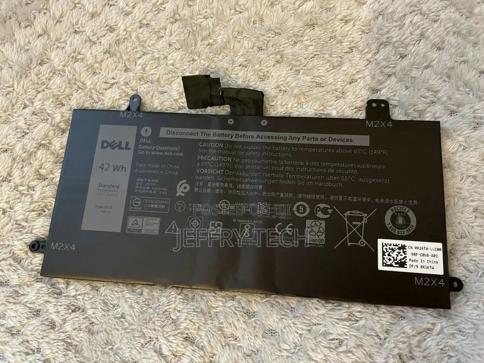 Genuine Dell Latitude 12 5285 5290 2-In-1 Battery 42wh J0pgr