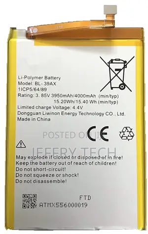 BL39AX BL-39AX Battery Compatible With Infinix Hot 4