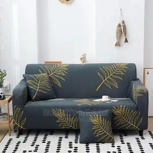 Flowered Grey Elegant Sofa Cover