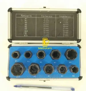 10PCS Damaged Bolt Nut Screw Remover Extractor Set With Box