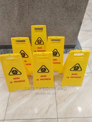 Yellow Work in Progress Safety Sign Board