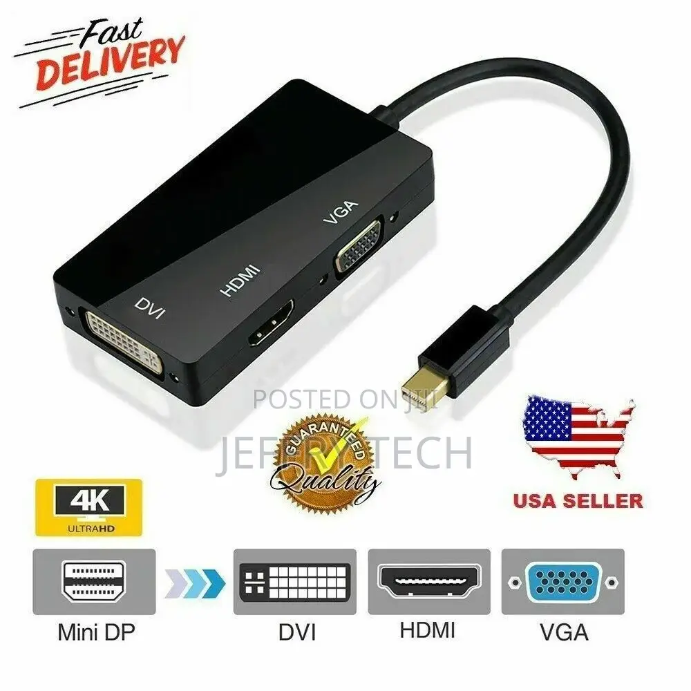 Thunderbolt Mini Display Port DP to HDMI DVI VGA Adapter Fit