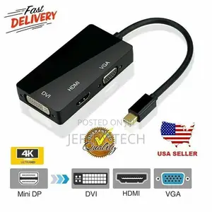 Thunderbolt Mini Display Port DP to HDMI DVI VGA Adapter Fit