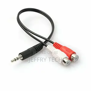 Audio Adapter Cable 3,5 Mm Jack Stereo Male to 2x Rca Female