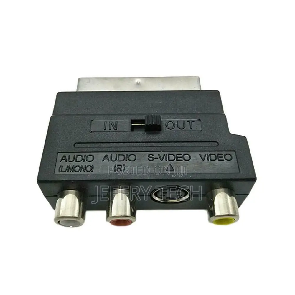 1080P HDMI Scart Plug to 3 RCA AV Audio Phono Adapter S-Vide
