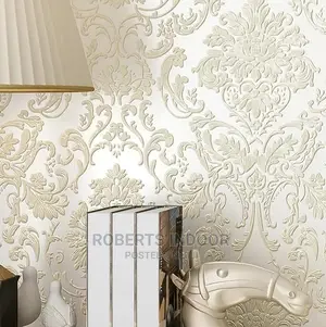 White Damask Wallpaper
