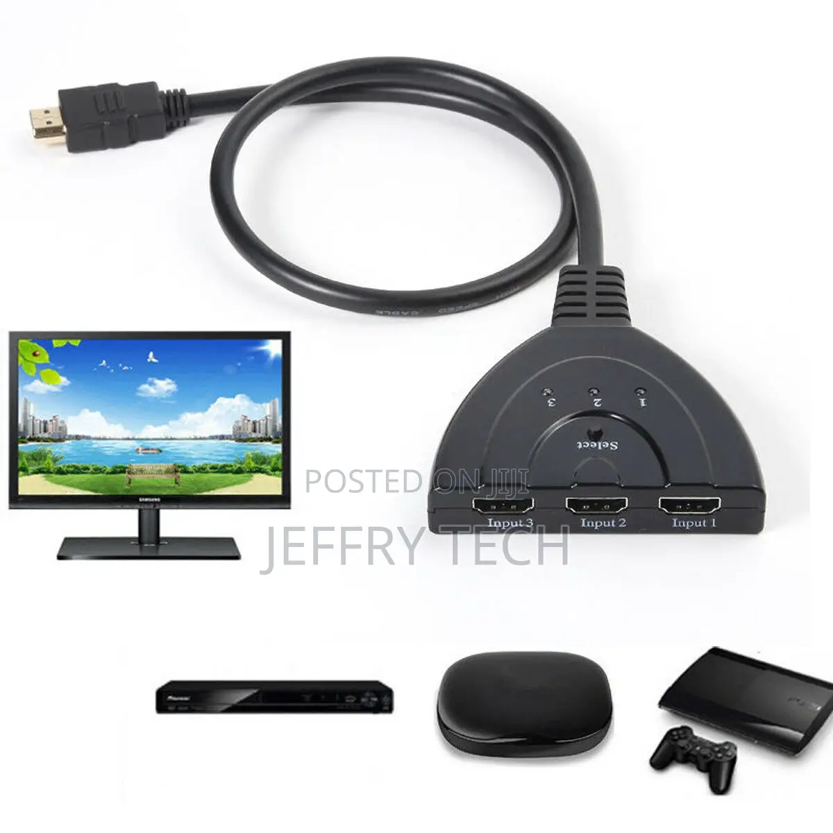 3 Port 1080P HDMI AUTO Switch Splitter Switcher HUB for PS4