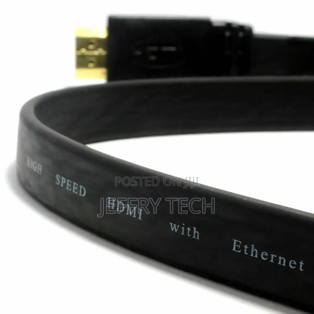 Black FLAT HDMI High Speed 4K Cable for 3D TV 1.4 Lead 20m