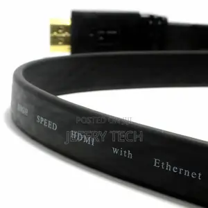 Black FLAT HDMI High Speed 4K Cable for 3D TV 1.4 Lead 20m