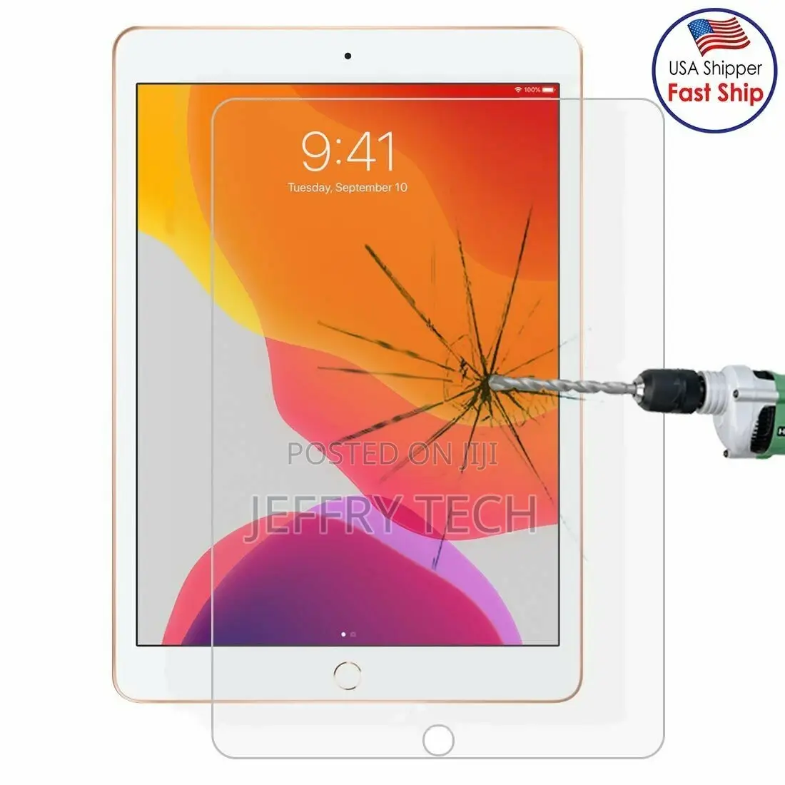 iPad 10.2 Full Screen Tempered Glass Scratch Protector Bubbl