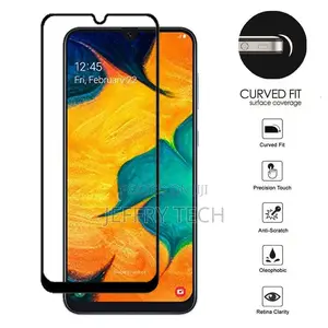 Samsung Galaxy A20 Full Screen Tempered Glass Protector Bubb