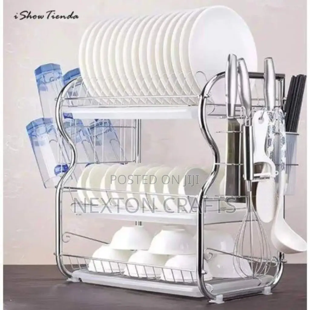 3 Layer Dish Rack-silver