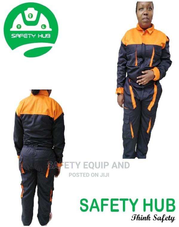 Cargo Overall/Orange And Navy Blue