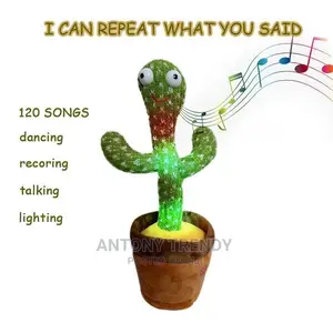 Lovely Talking Dancing Cactus Plush Toy Voice Repeat Doll .