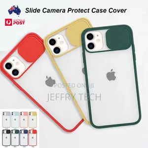 iPhone 11 12 13 Pro Max Case Slide Camera Protector Matte Ba
