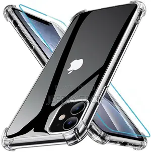 Clear Silicone Case Screen Protector for iPhone 13 11 12 X