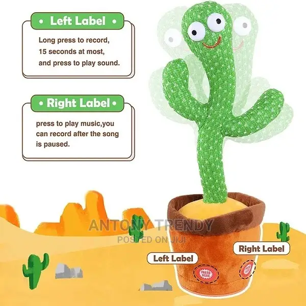 Adjustable Volume Control Dancing Cactus Toy