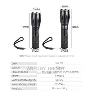 XML T6 Tactical Led Waterproof Flashlight.