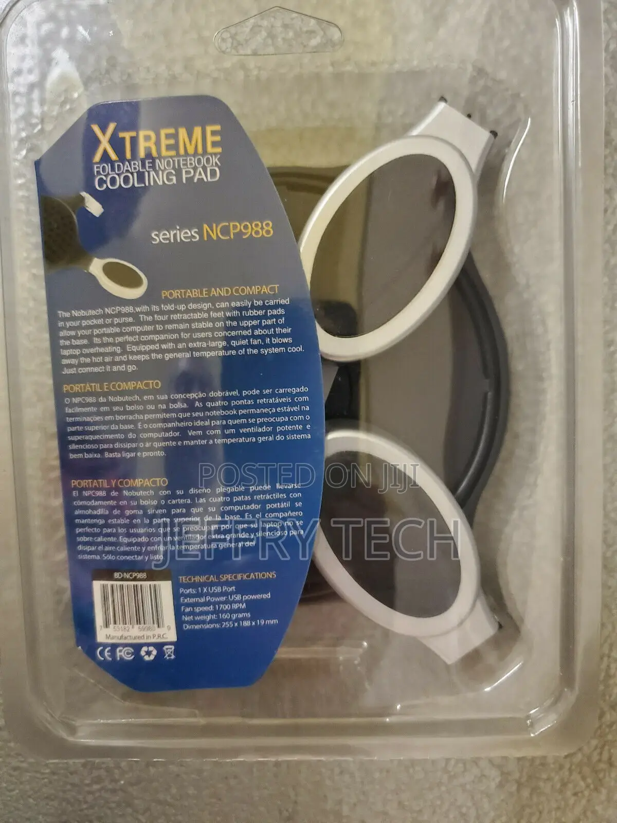 Laptop Notebook Cooling Pad Foldable Nobutech Xtreme Series