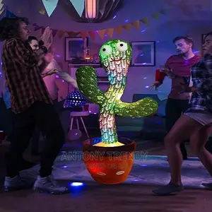 Dancing Cactus Toy Recording/Rainbow Led With Gift Package.