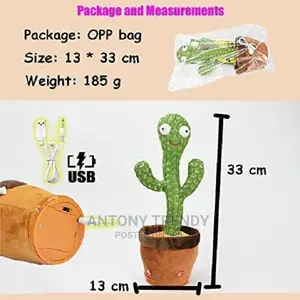 Plush Cactus Toy, Repeats And Record What You Say Colorful .