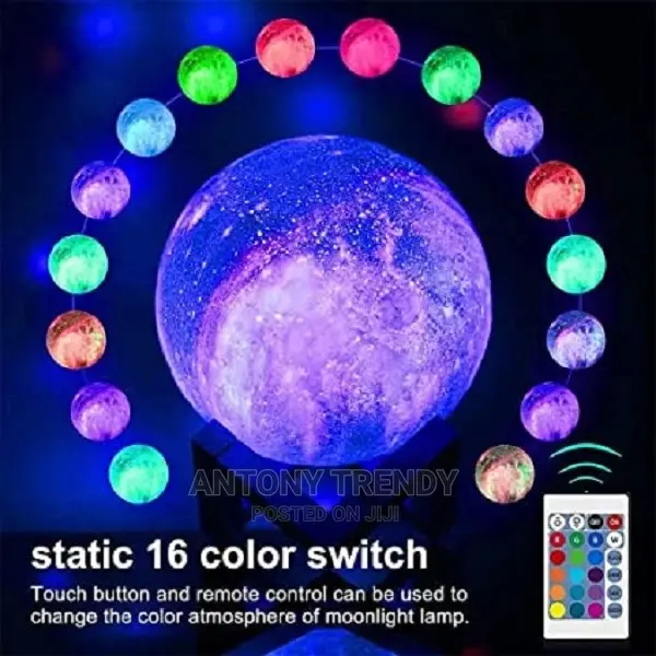 Star Moon Light With Wood Stand, Remote Touch .