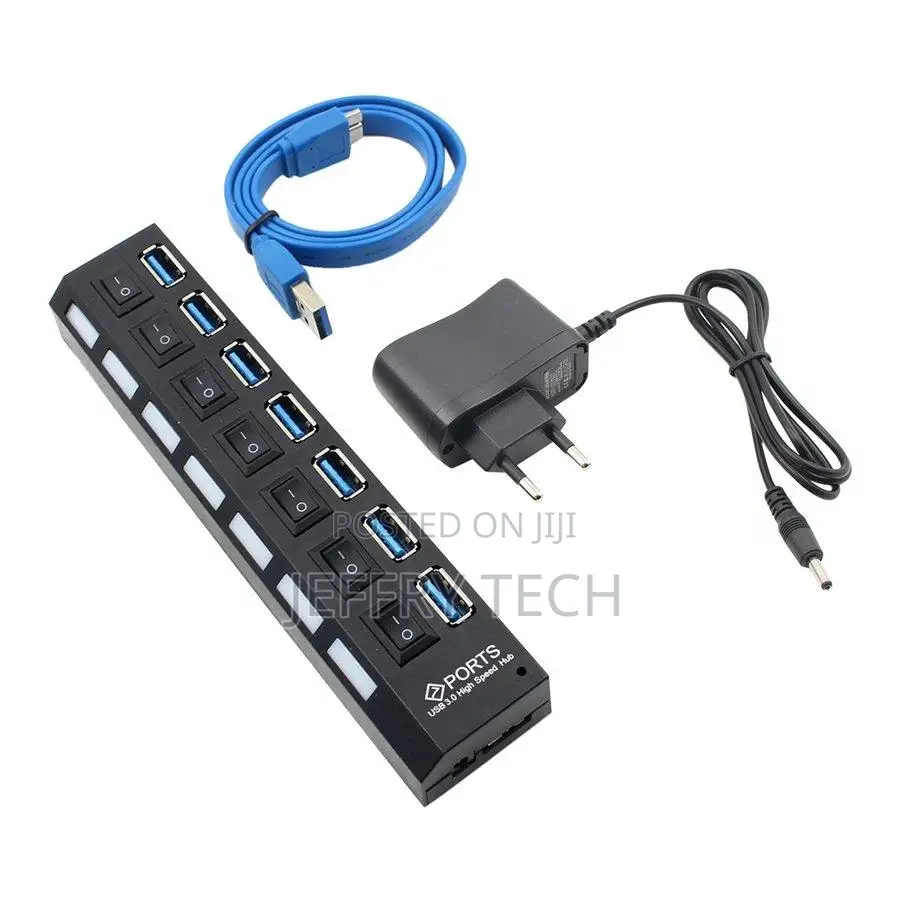 Compact USB 3.0 High Speed Hub With Separate 7-Ports With Po