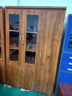 Spacious Wooden 3 Door Office Cabinet