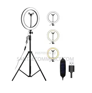 2 Meters Tripod Stand With Ring Light and Mobile Phone Holde
