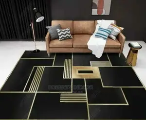 Black and Gold Elegant House Carpet