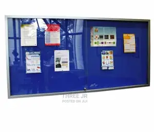 Wall Mounted Glass Sliding Noticeboard in Stock