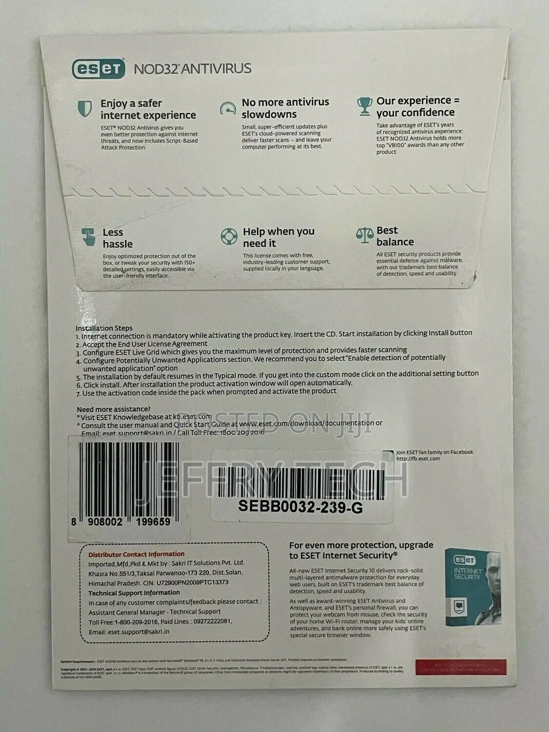 ESET NOD 32 Antivirus 2022 1 Year 1 PC Guaranteed